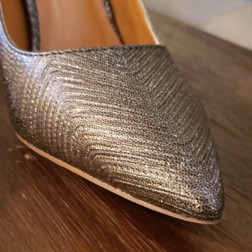 Herringbone Bronze Sparkle Pumps GORGEOUS - Picture 6 of 11